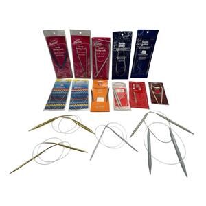 Lot Of 16 Circular Knitting Needles Susan Bates Milward Assorted Sizes Aluminum